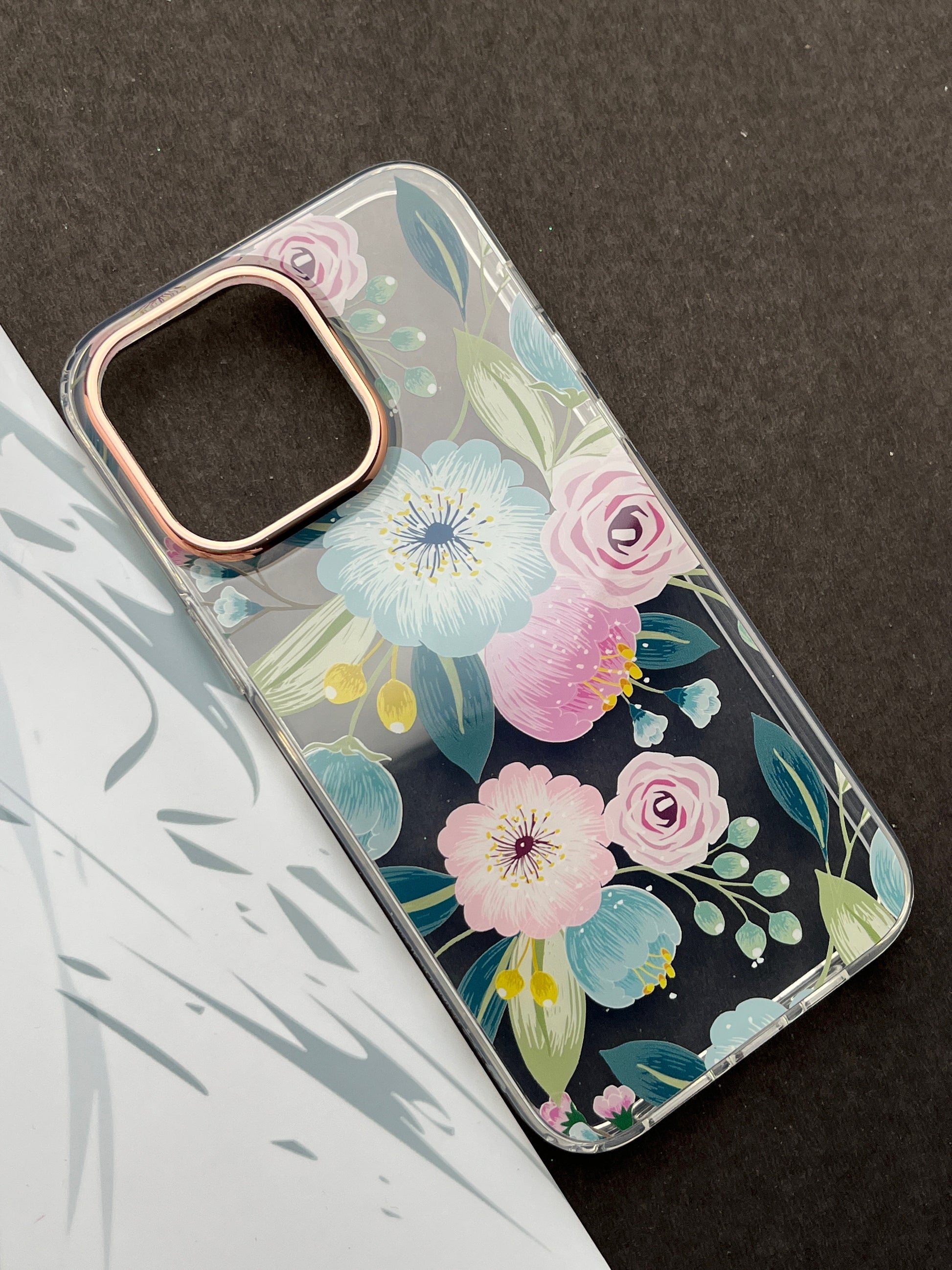 QY Premium Ladies Pink Flower Case for iPhone