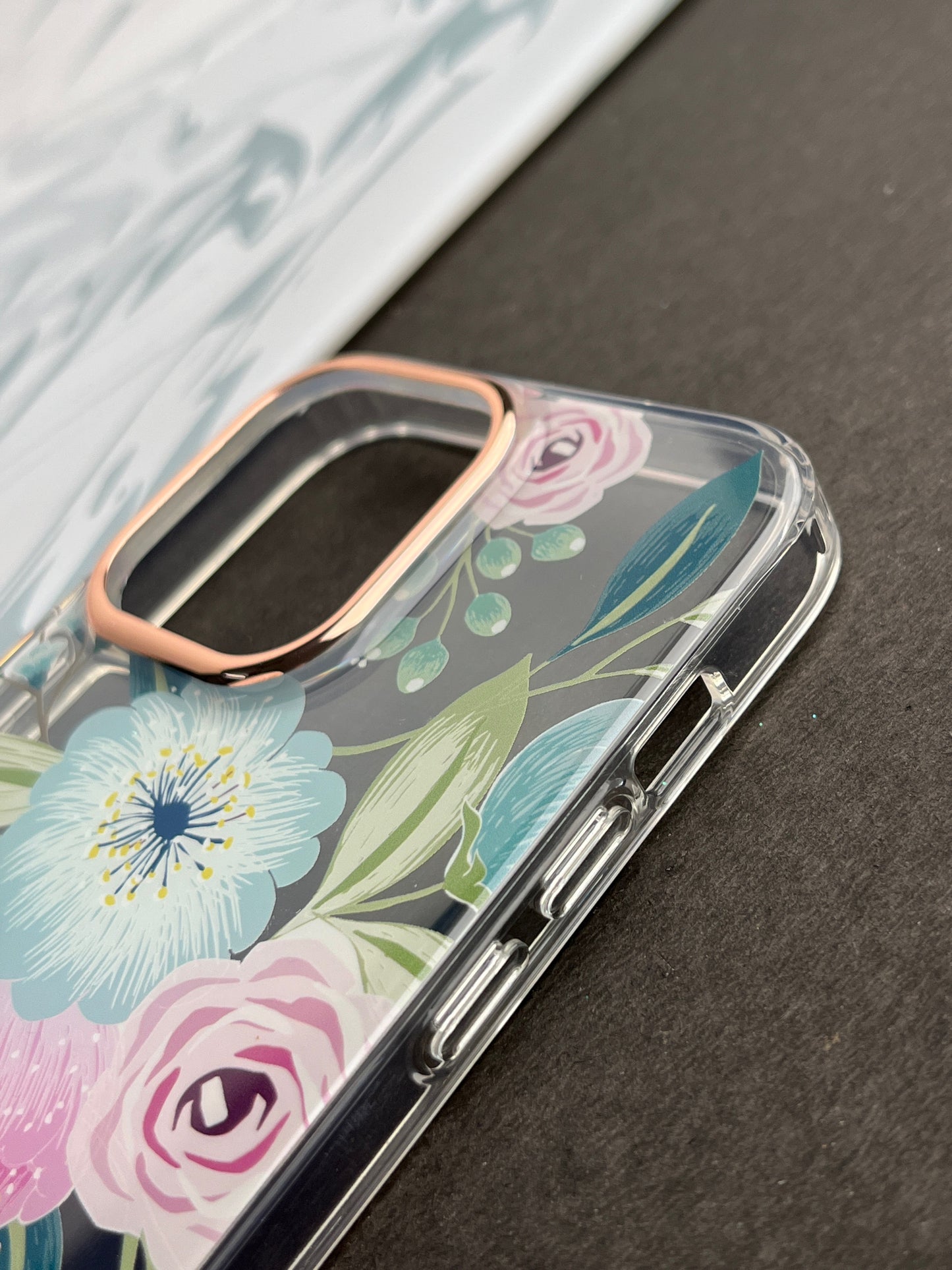 QY Premium Ladies Pink Flower Case for iPhone