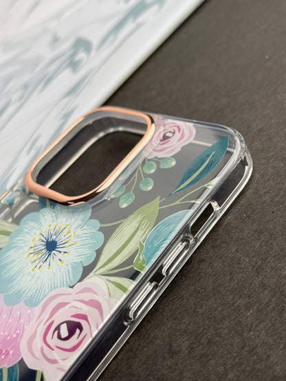 QY Premium Ladies Pink Flower Case for iPhone
