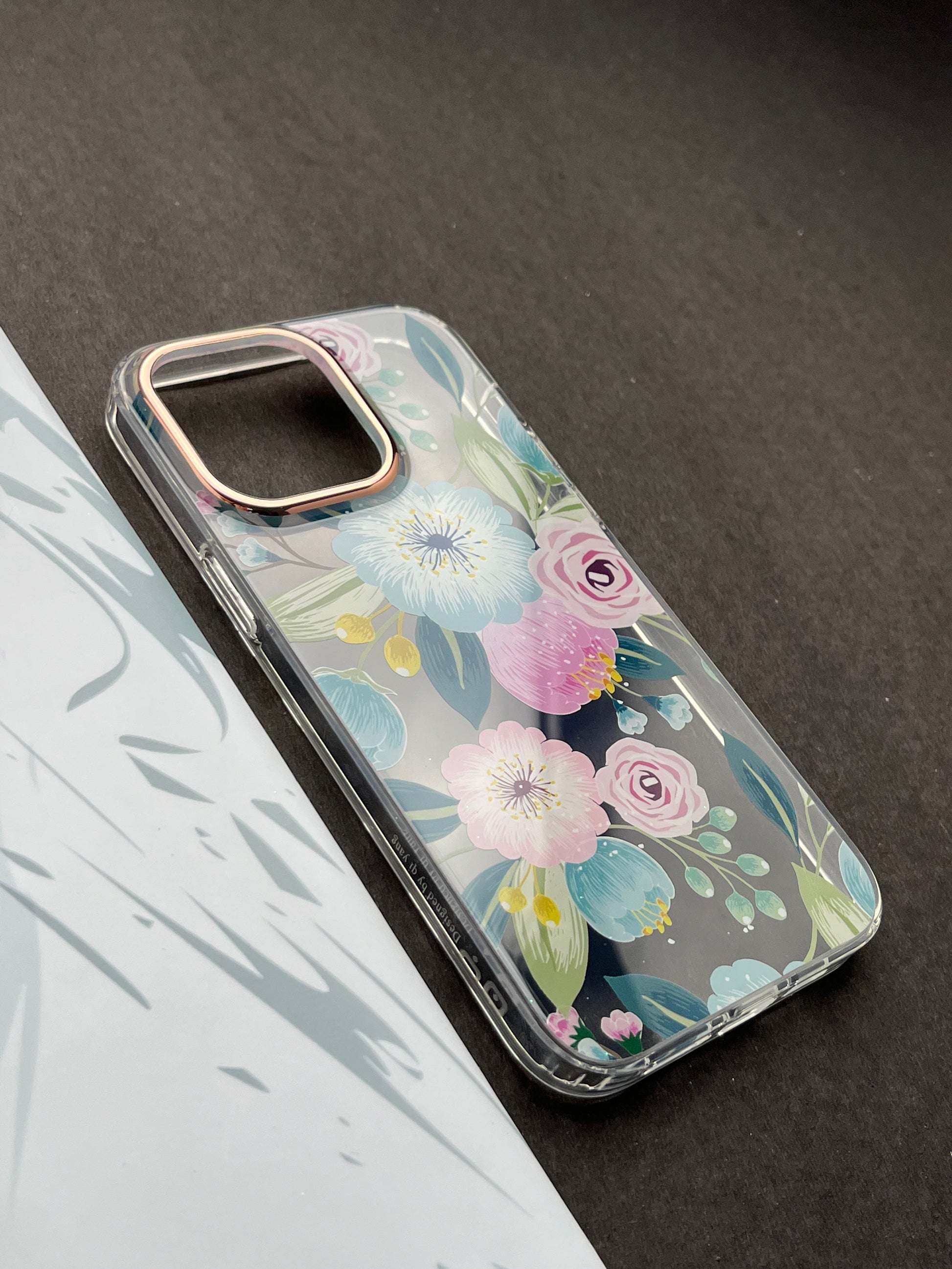 QY Premium Ladies Pink Flower Case for iPhone