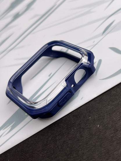 Blue Clear Protective Bumper Case For Apple Watch