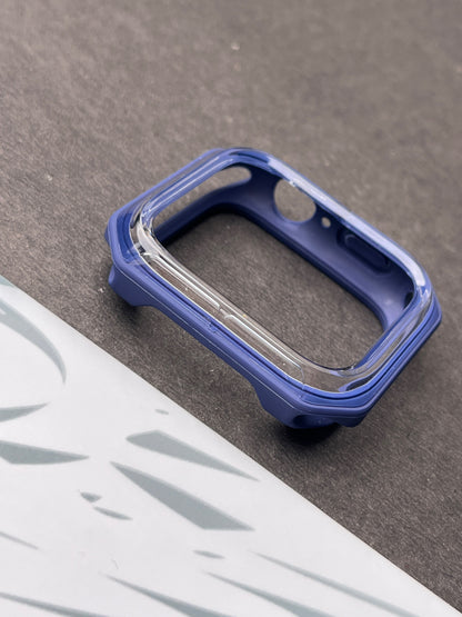 Blue Clear Protective Bumper Case For Apple Watch