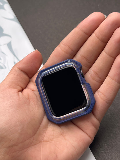 Blue Clear Protective Bumper Case For Apple Watch