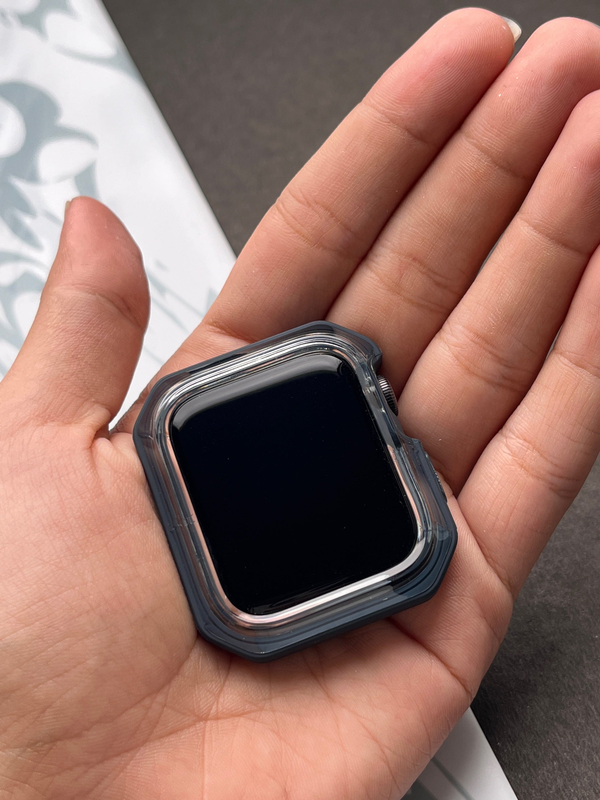 Gray Clear Protective Bumper Case For Apple Watch