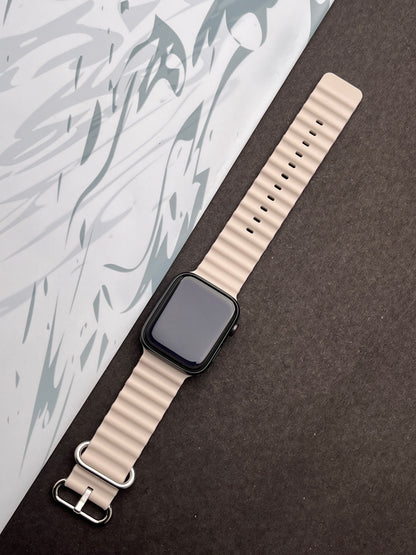 Off White Silicone Ocean Band For Apple Watch 42mm, 44mm, 45mm & 49mm