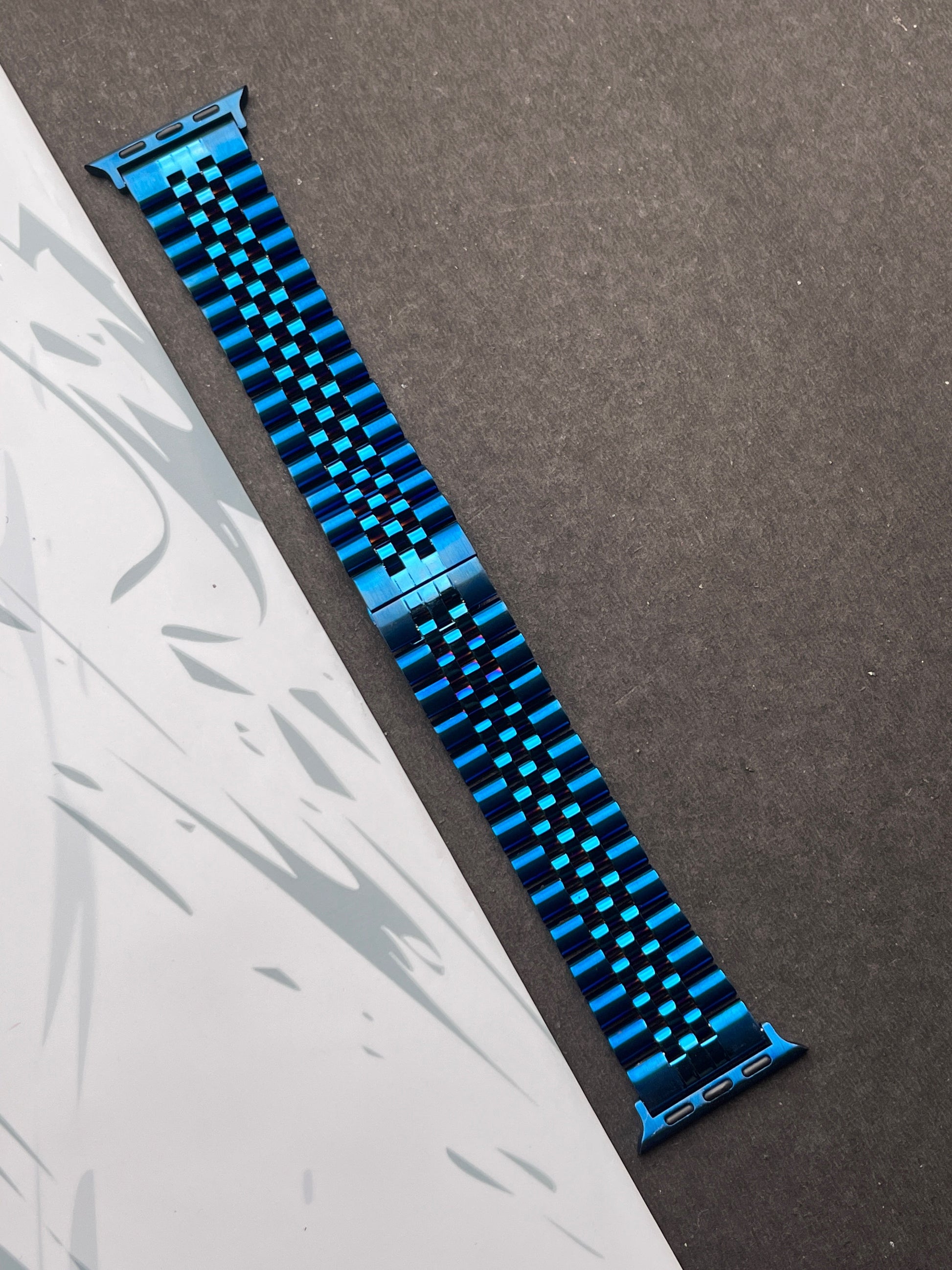 Blue Stainless Steel Jubilee Metal Strap for Apple Watch