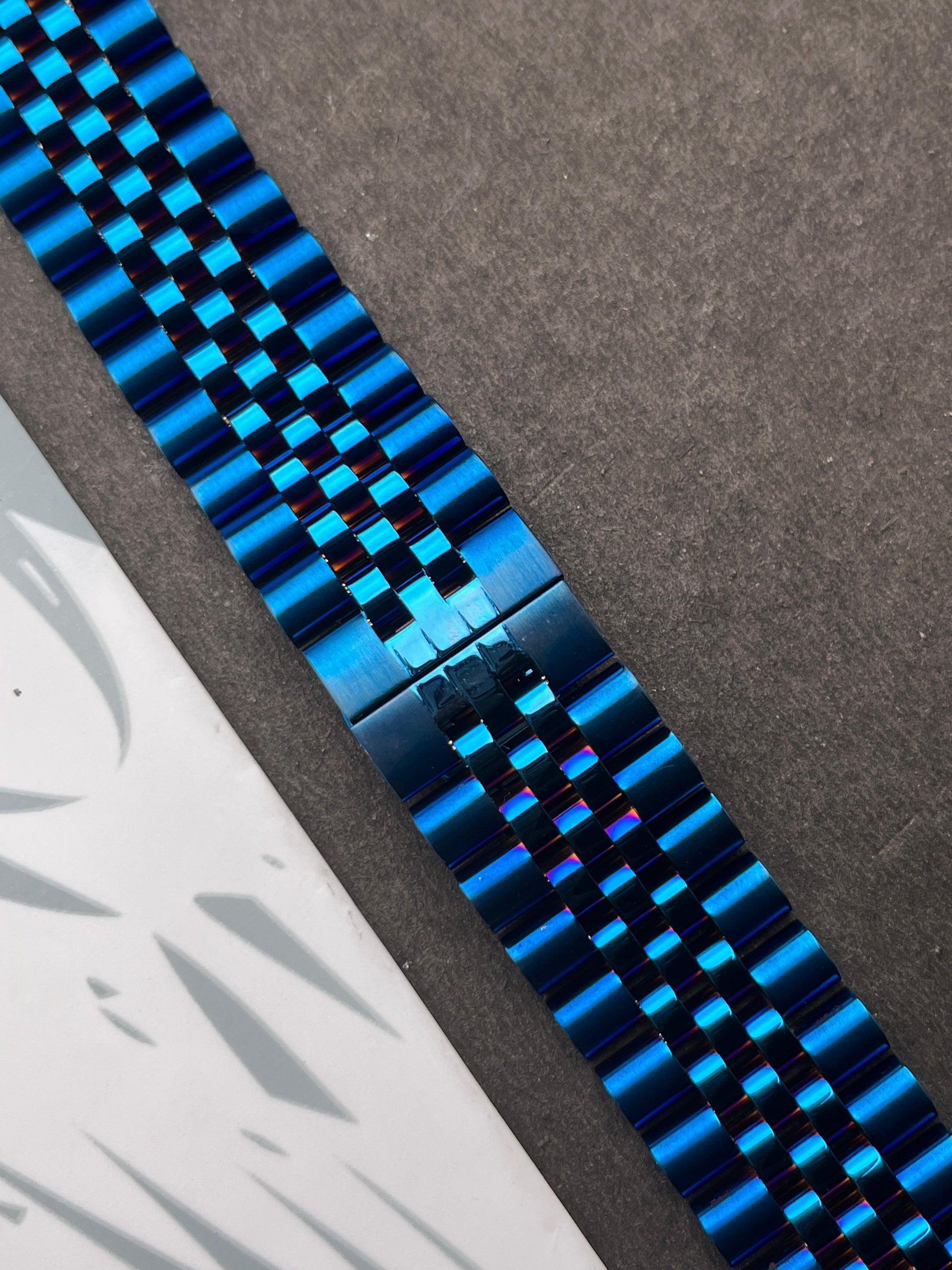 Blue Stainless Steel Jubilee Metal Strap for Apple Watch