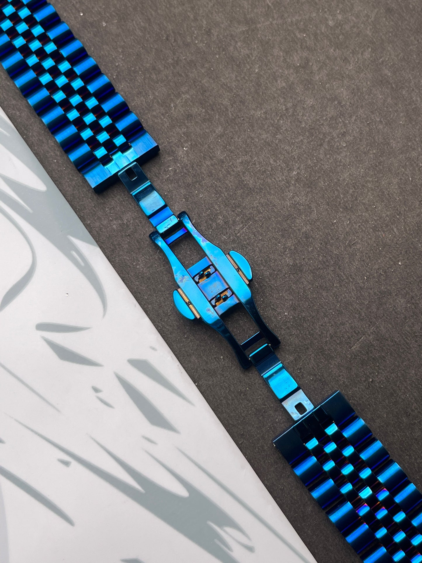 Blue Stainless Steel Jubilee Metal Strap for Apple Watch