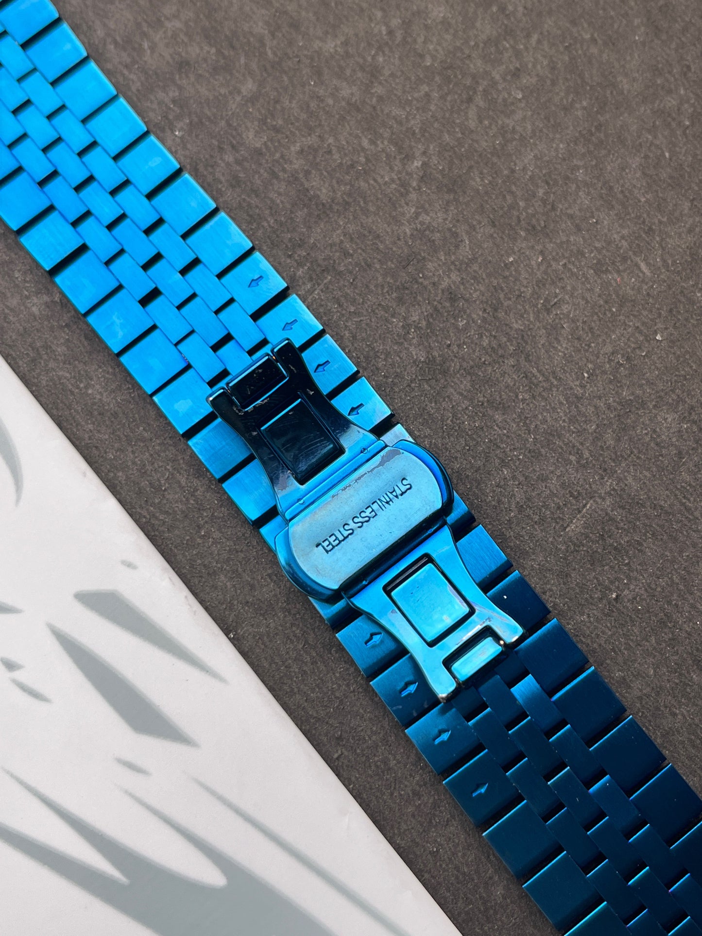 Blue Stainless Steel Jubilee Metal Strap for Apple Watch