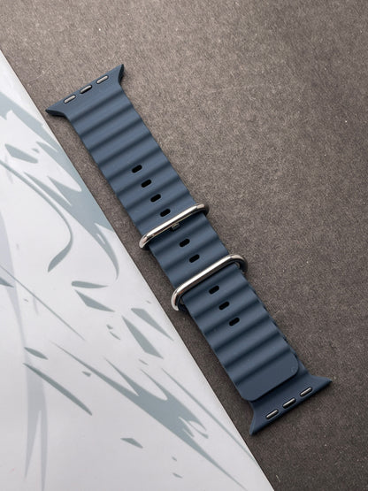 Gray Silicone Ocean Band For Apple Watch 42mm, 44mm, 45mm & 49mm