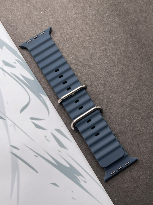Gray Silicone Ocean Band For Apple Watch 42mm, 44mm, 45mm & 49mm