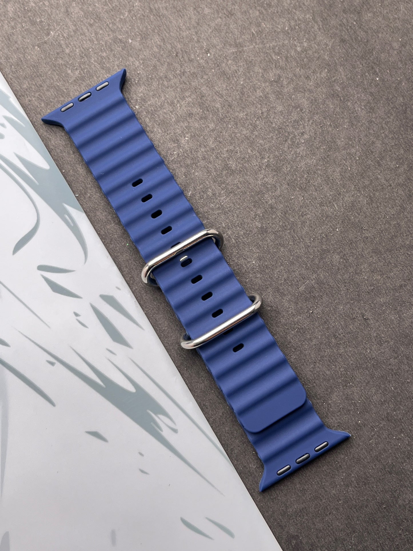 Dark Blue Silicone Ocean Band For Apple Watch 42mm, 44mm, 45mm & 49mm