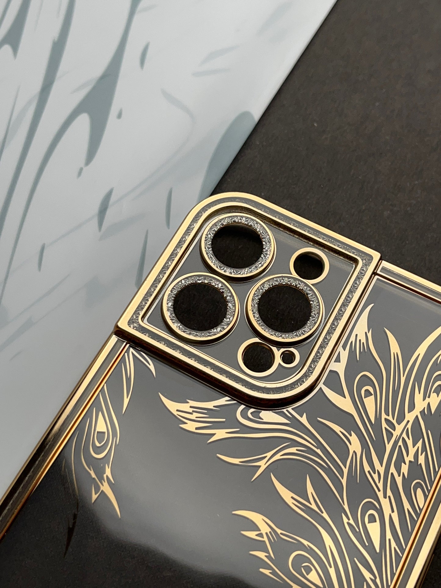 Gold Sparkling designer Soft Silicon Case For iPhone