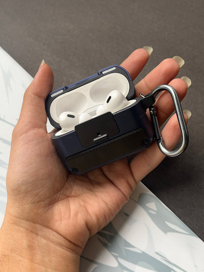 ShockProof Blue Hard Magnetic Lock Protective Case For Apple AirPods