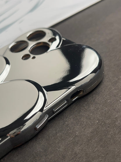 Luxury Plating 3D Overlap Heart With Bracelet Case For iPhone