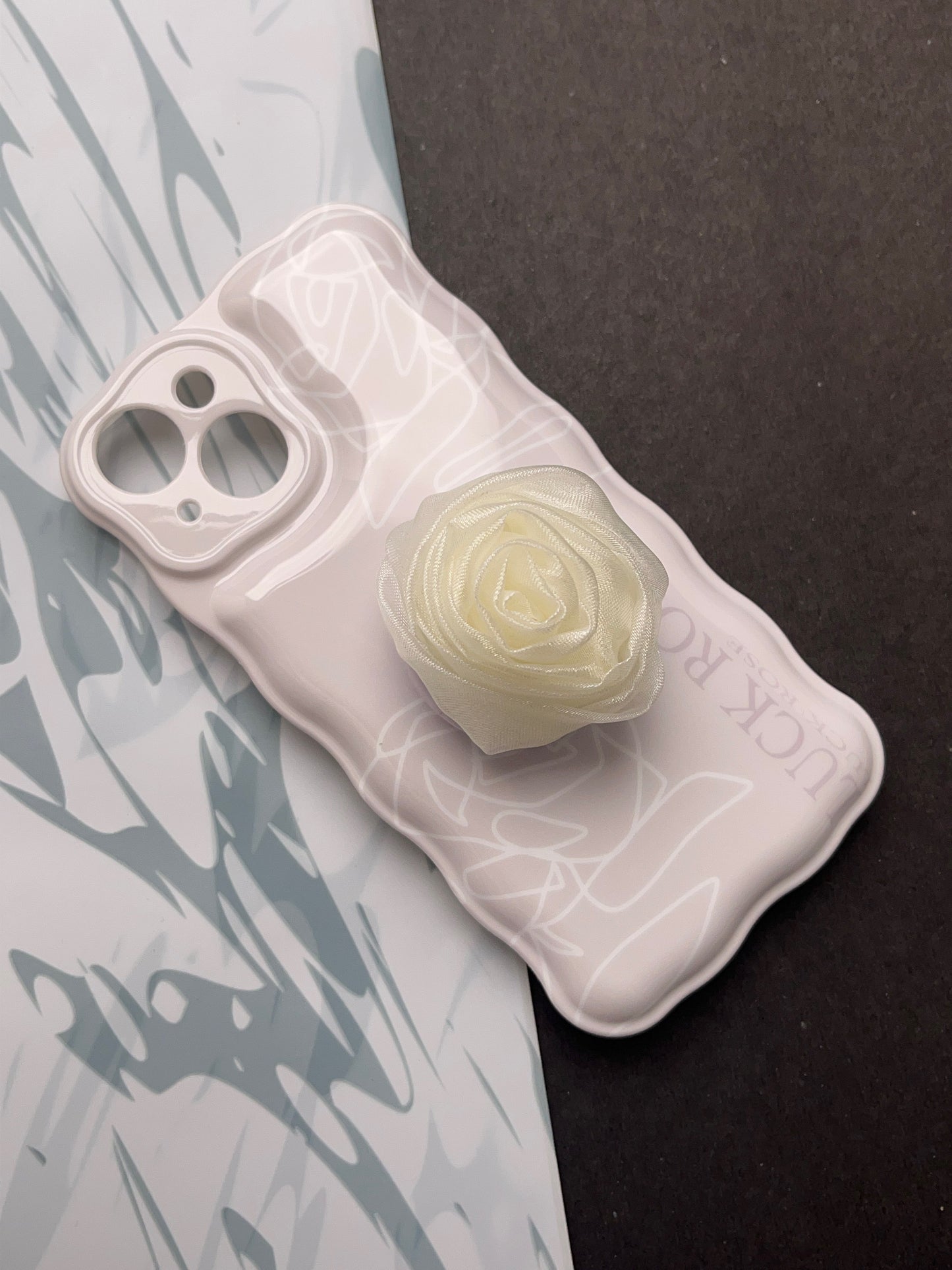 White Flower Pop With Camerea Protection Case For iPhone