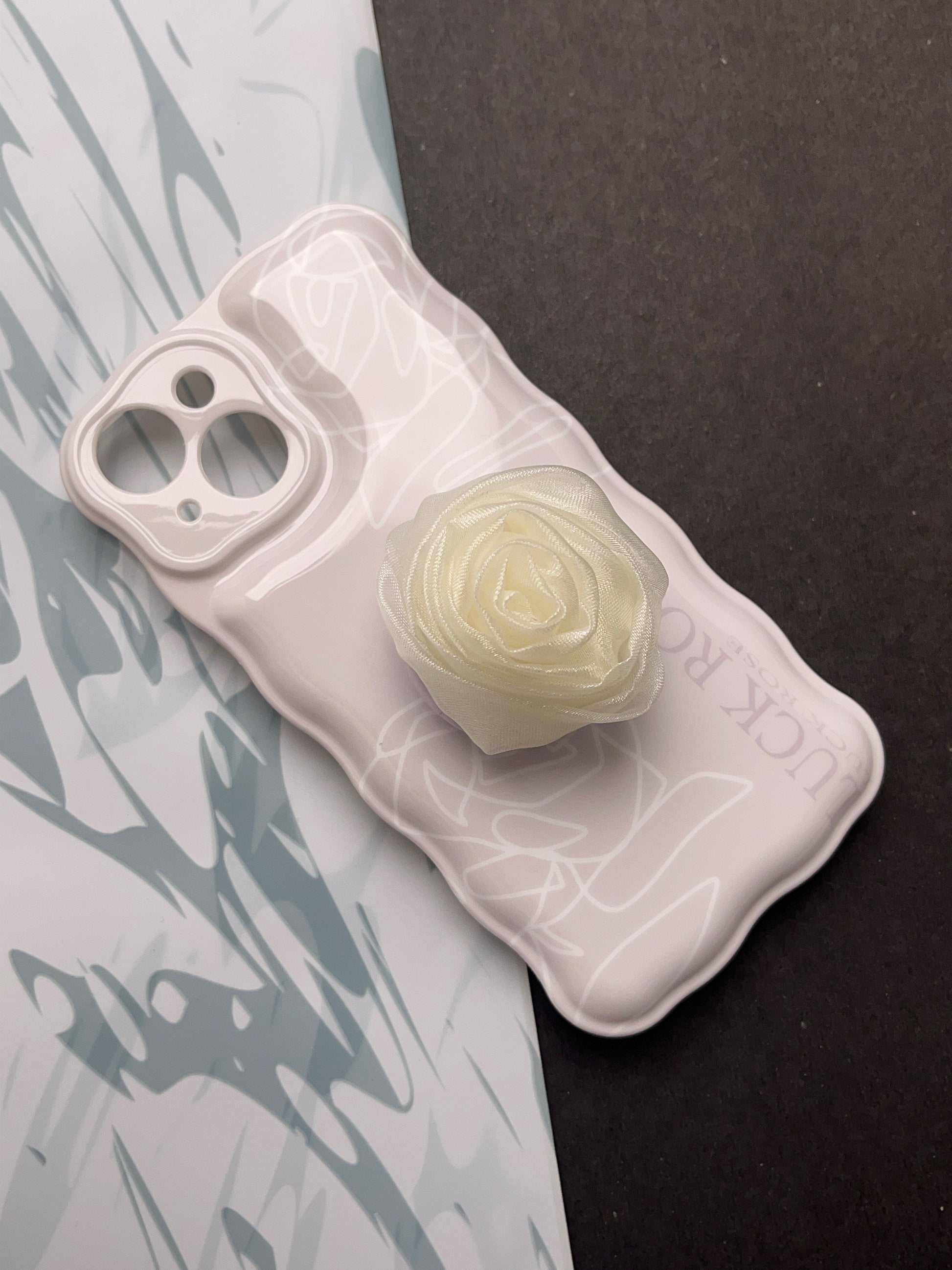 White Flower Pop With Camerea Protection Case For iPhone