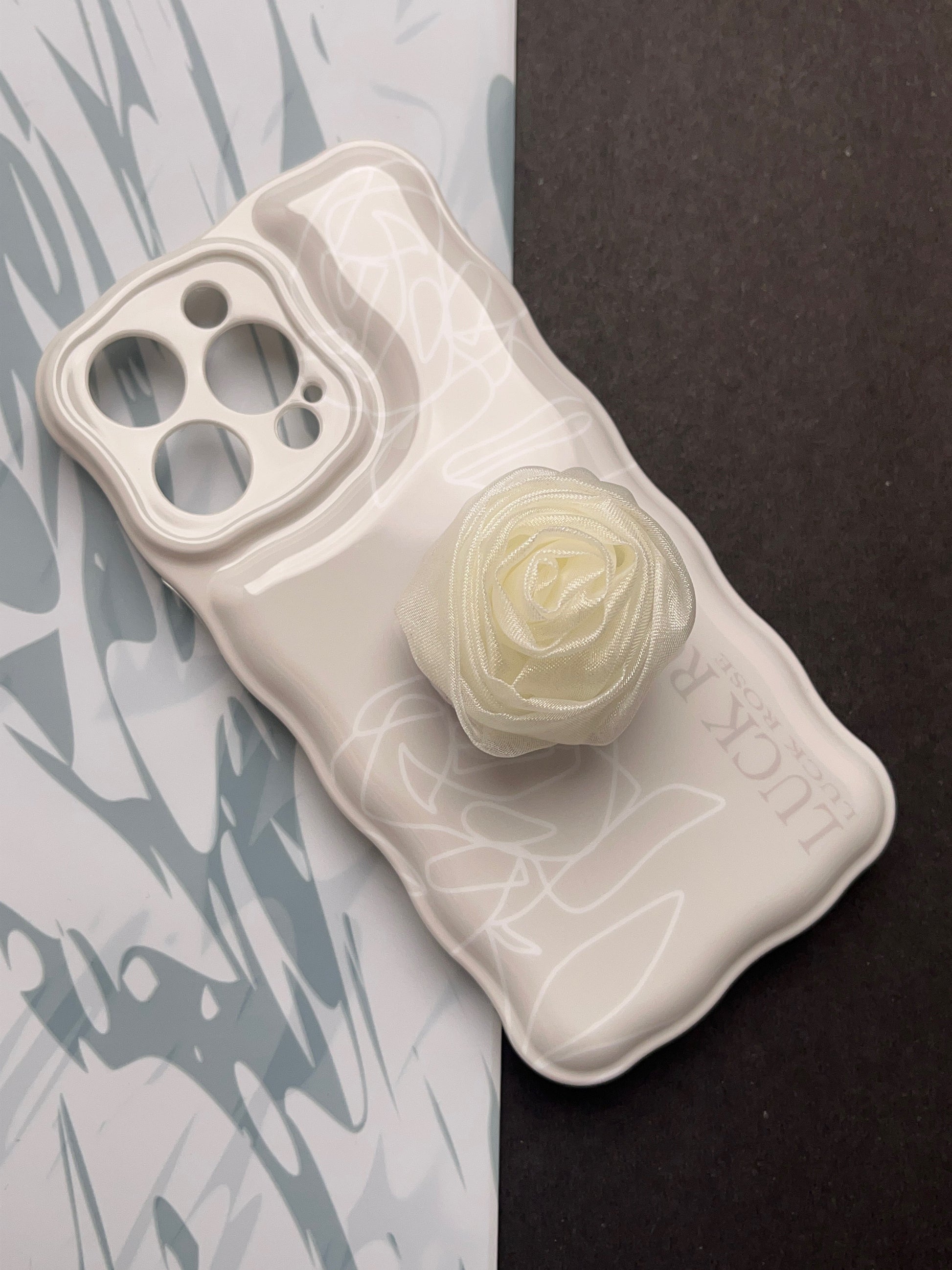 White Flower Pop With Camerea Protection Case For iPhone