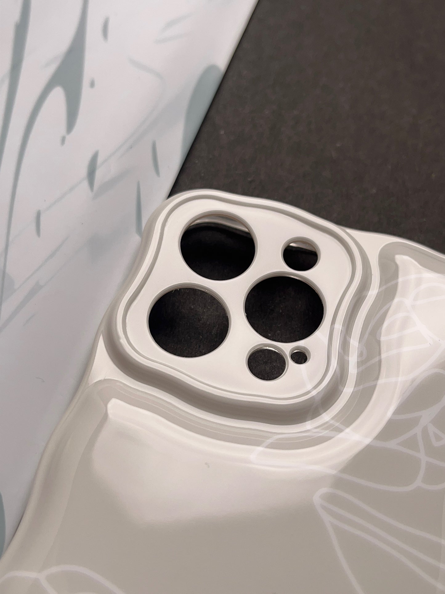 White Flower Pop With Camerea Protection Case For iPhone