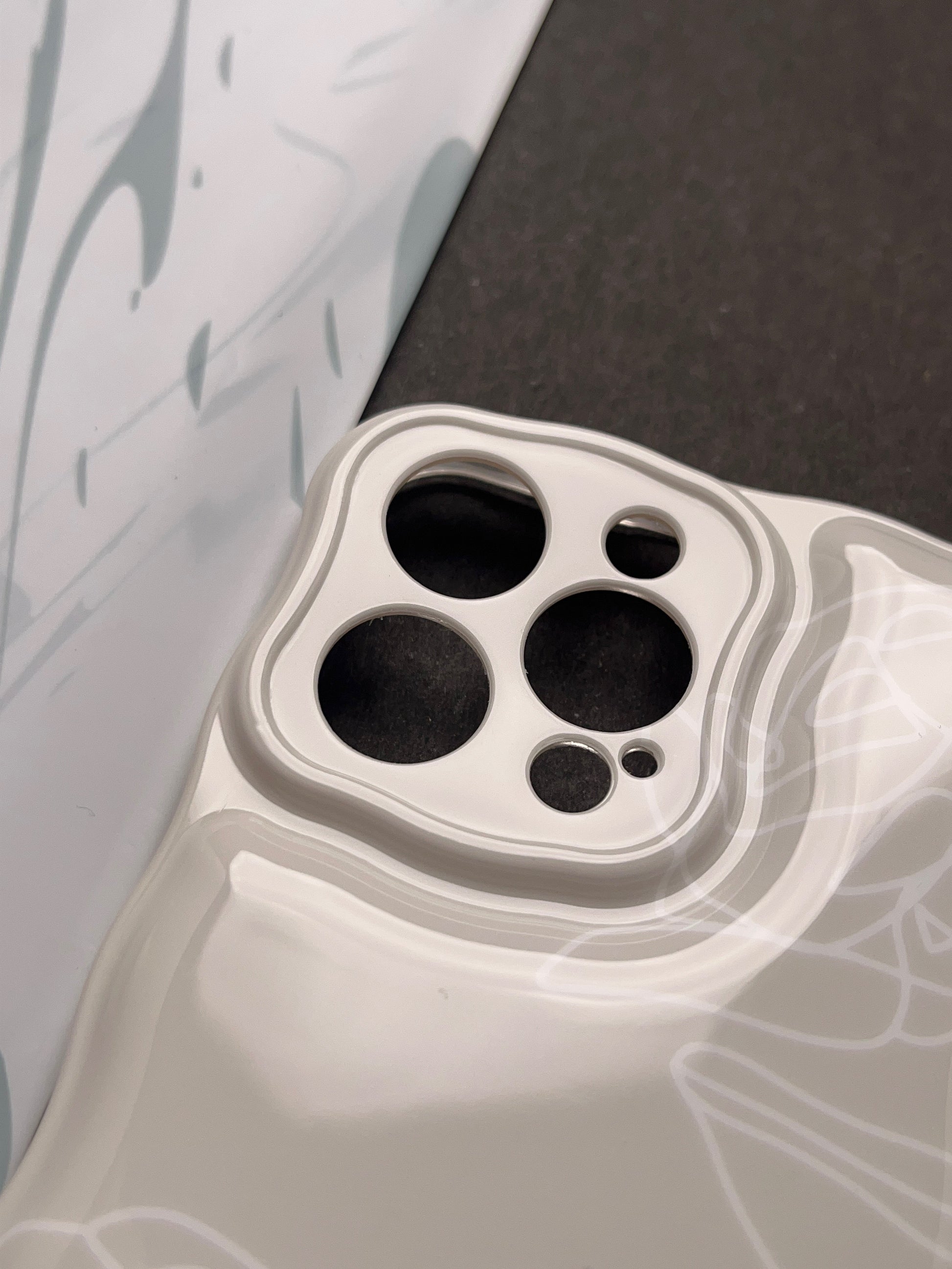 White Flower Pop With Camerea Protection Case For iPhone