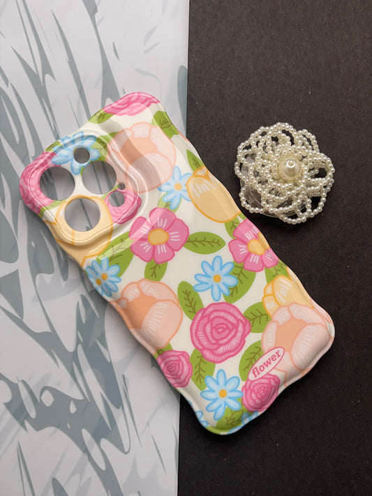 Colourfull Flower Pop With Camerea Protection Case For iPhone