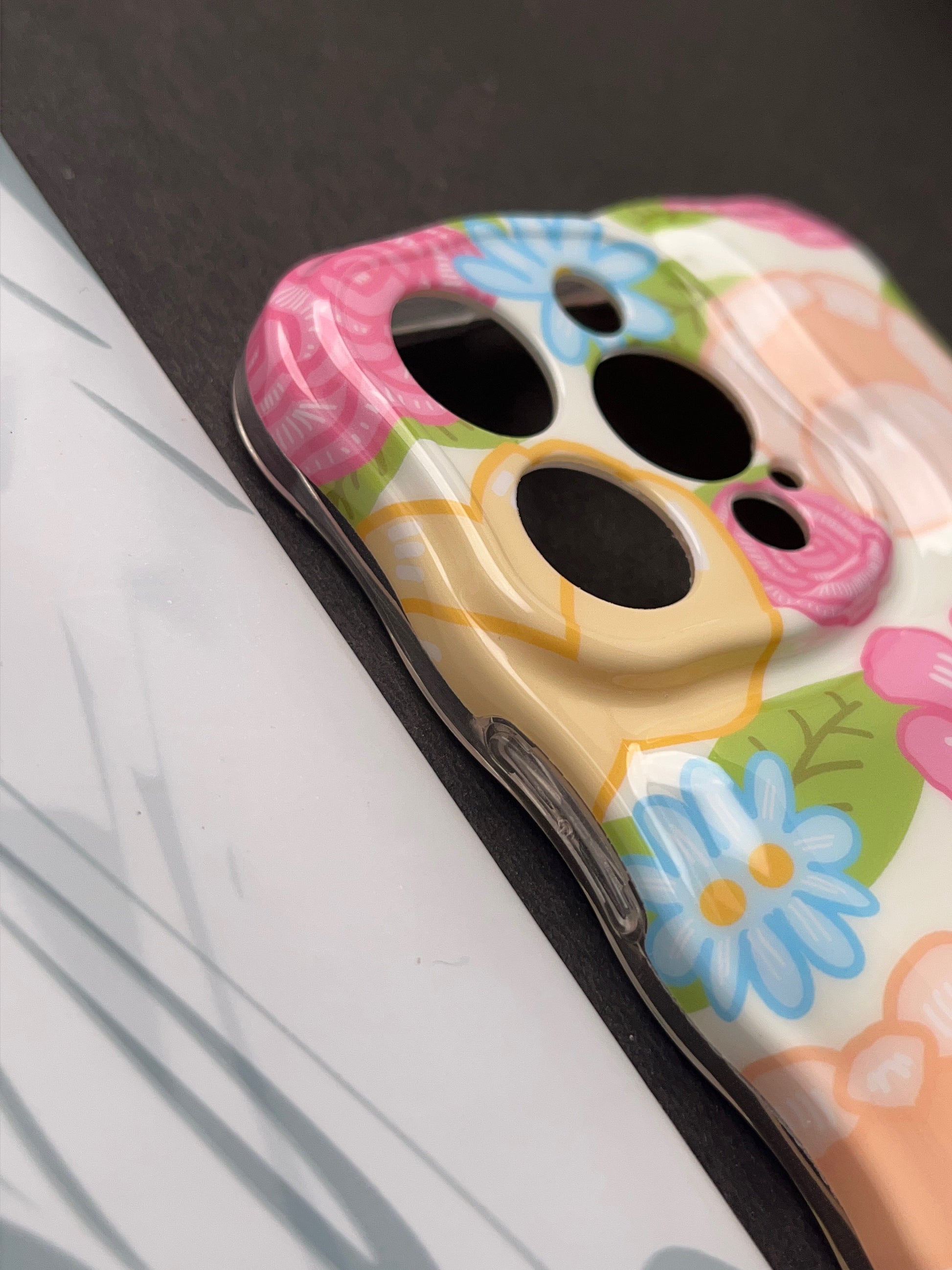 Colourfull Flower Pop With Camerea Protection Case For iPhone
