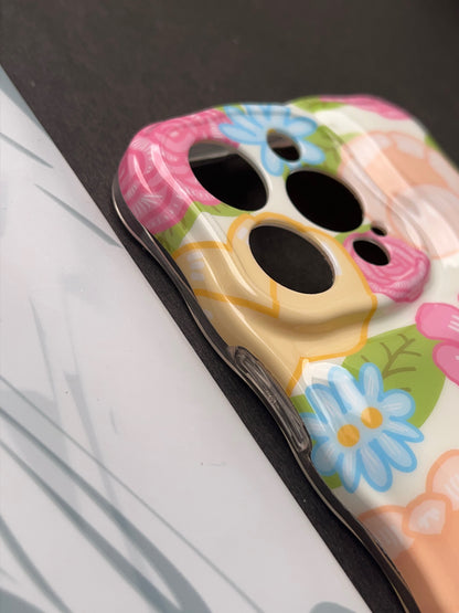 Colourfull Flower Pop With Camerea Protection Case For iPhone