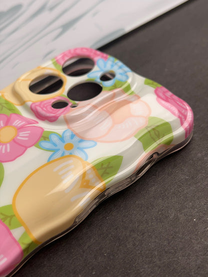 Colourfull Flower Pop With Camerea Protection Case For iPhone