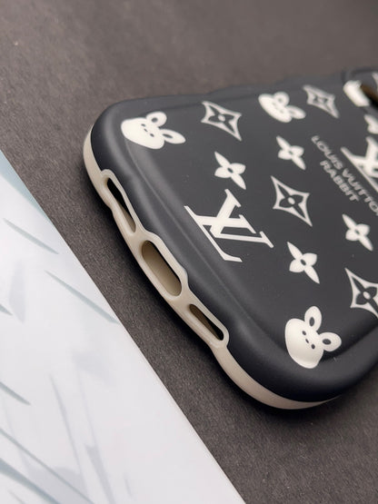 Cute Black Rabbit Ears Wave LV Case For iPhone
