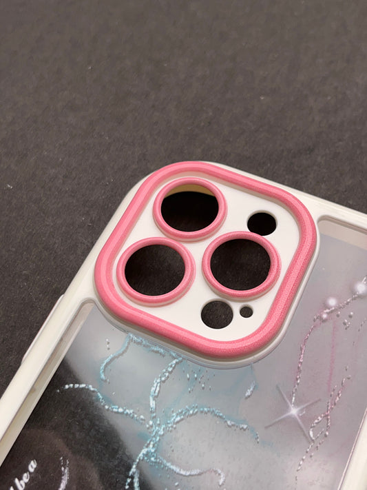 Pink Marble Water Colour With Camera Protection Case For iPhone