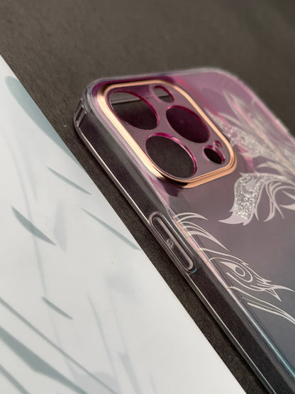 White Branch Gradient With Camera Protection Case For iPhone