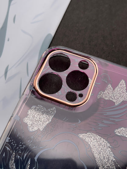 White Rose Gradient With Camera Protection Case For iPhone