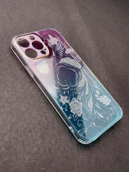 White Rose Gradient With Camera Protection Case For iPhone