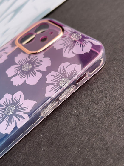 Pink Flower Gradient With Camera Protection Case For iPhone