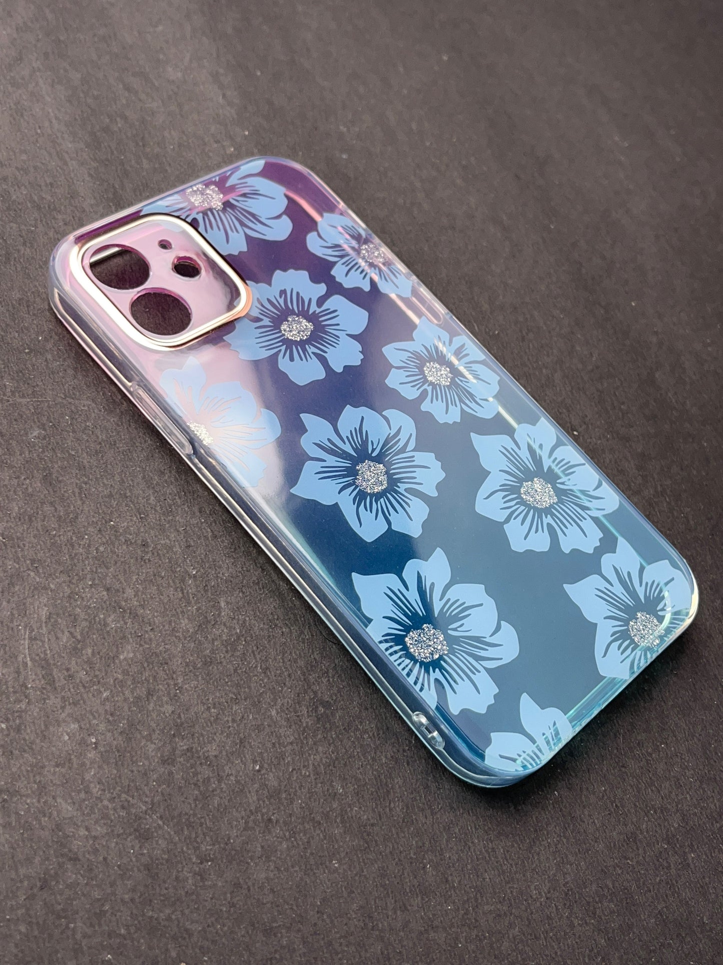 Blue Flower Gradient With Camera Protection Case For iPhone