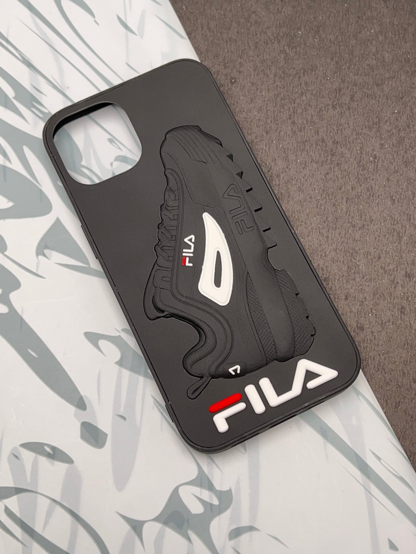 Fila Black 3D Shoes Design Stylish Case For iPhone