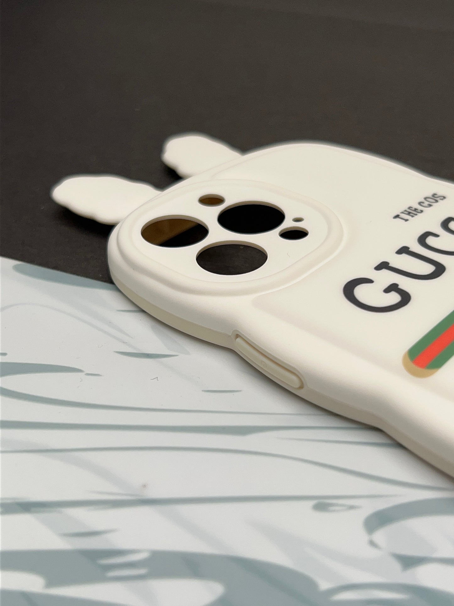 Cute White Rabbit Ears Wave GUCCI Case For iPhone