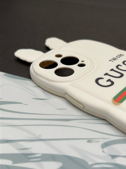 Cute White Rabbit Ears Wave GUCCI Case For iPhone