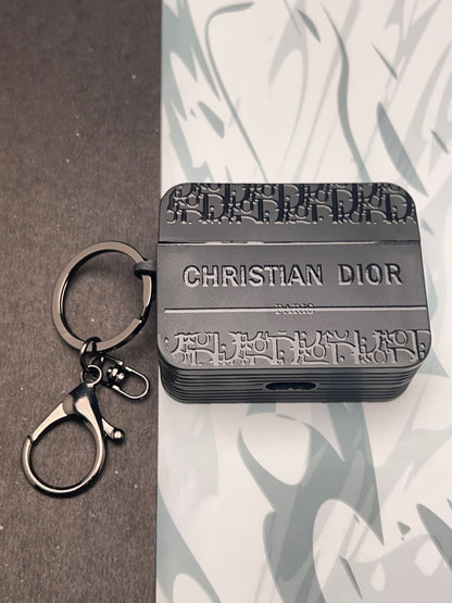 Christian Dior Black Square Silicon Case For Apple AirPods