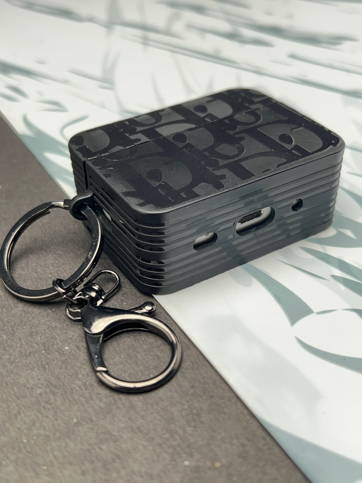 Dior Classic Black Square Silicon Case For Apple AirPods