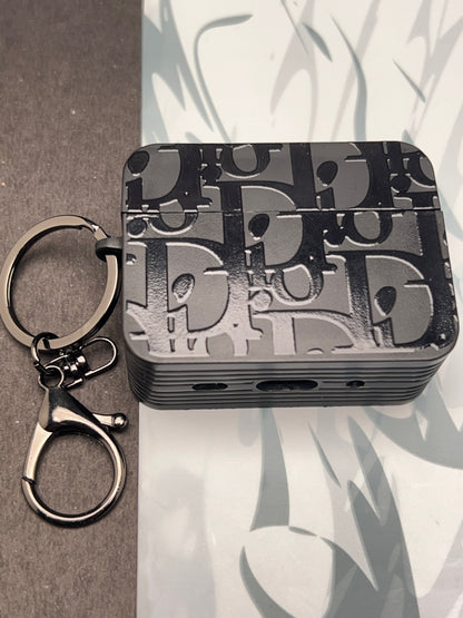 Dior Classic Black Square Silicon Case For Apple AirPods