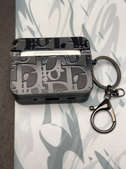 Dior Classic Black Square Silicon Case For Apple AirPods