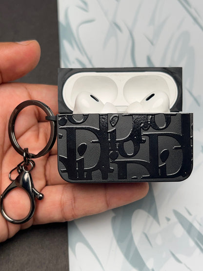 Dior Classic Black Square Silicon Case For Apple AirPods