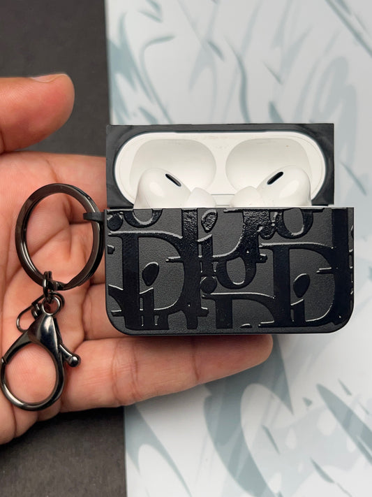 Dior Classic Black Square Silicon Case For Apple AirPods