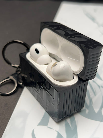 Dior Classic Black Square Silicon Case For Apple AirPods