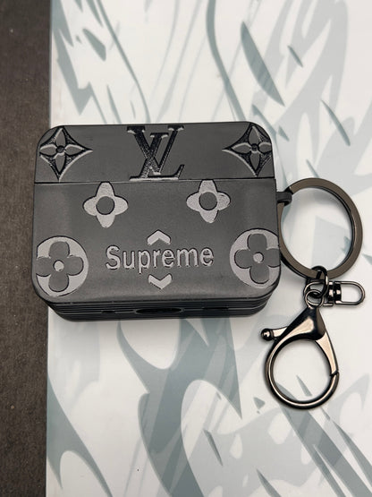 Supreme Black Square Silicon Case For Apple AirPods