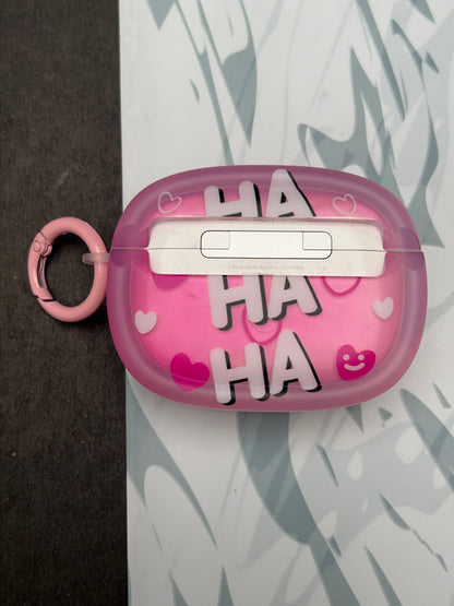 Ha Ha Ha Pink Heart Silicon Case For Apple AirPods