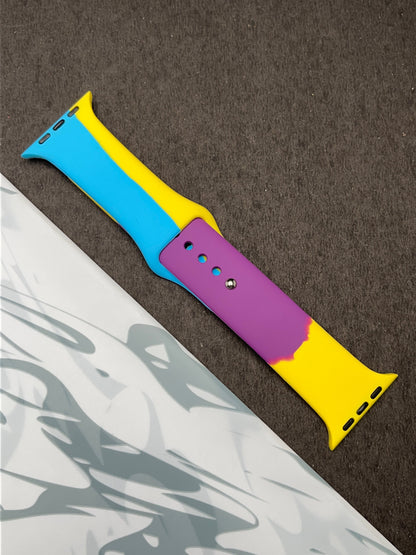 Purple Yellow Soft Silicone Unity Sport Band For Apple Watch