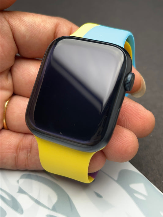 Purple Yellow Soft Silicone Unity Sport Band For Apple Watch