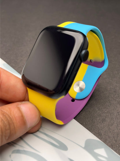Purple Yellow Soft Silicone Unity Sport Band For Apple Watch